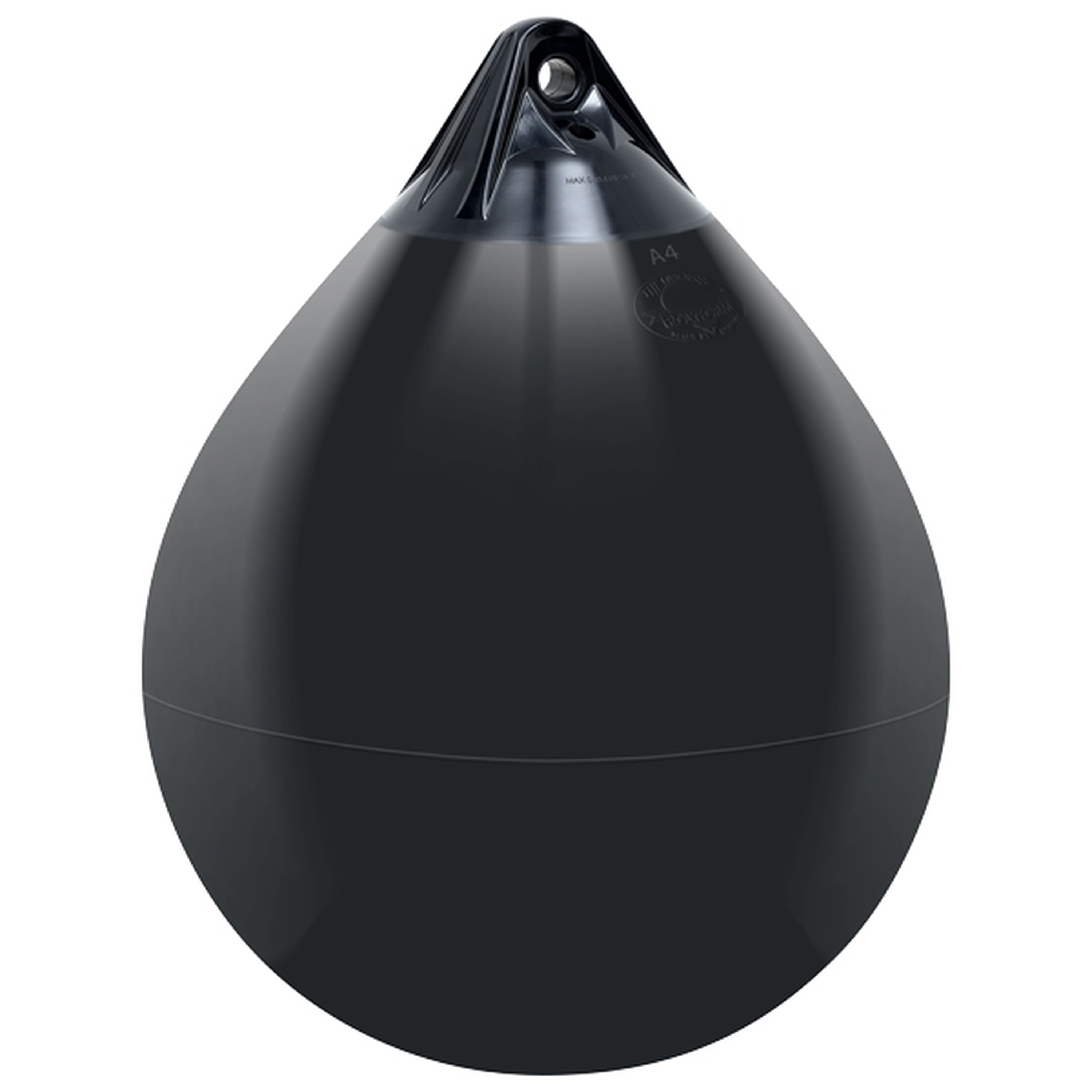 Polyform A1 jordbær fender 295 x 380mm sort med sort top