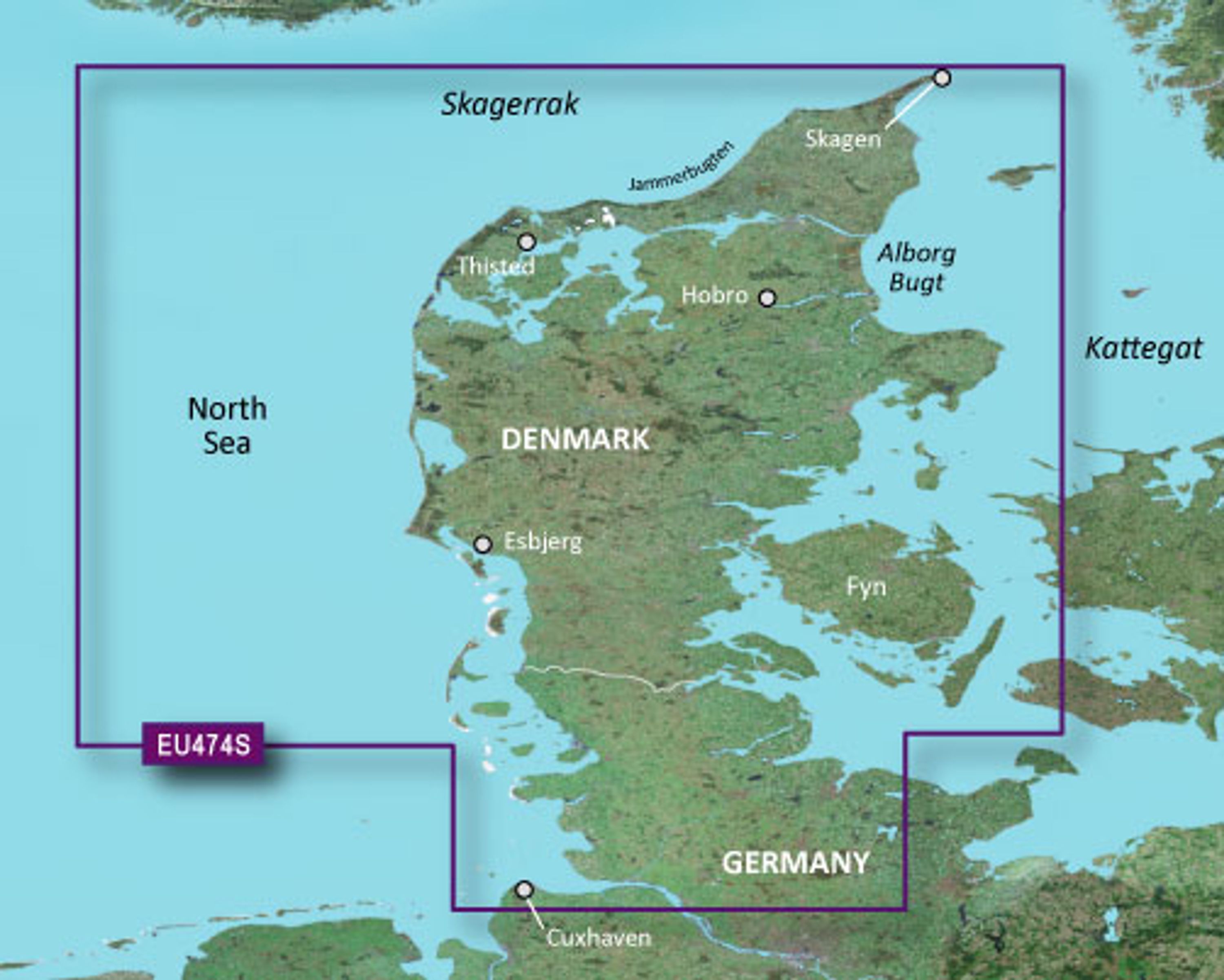 Garmin Bluechart G3 VEU474S Northern Denmark and the Eider