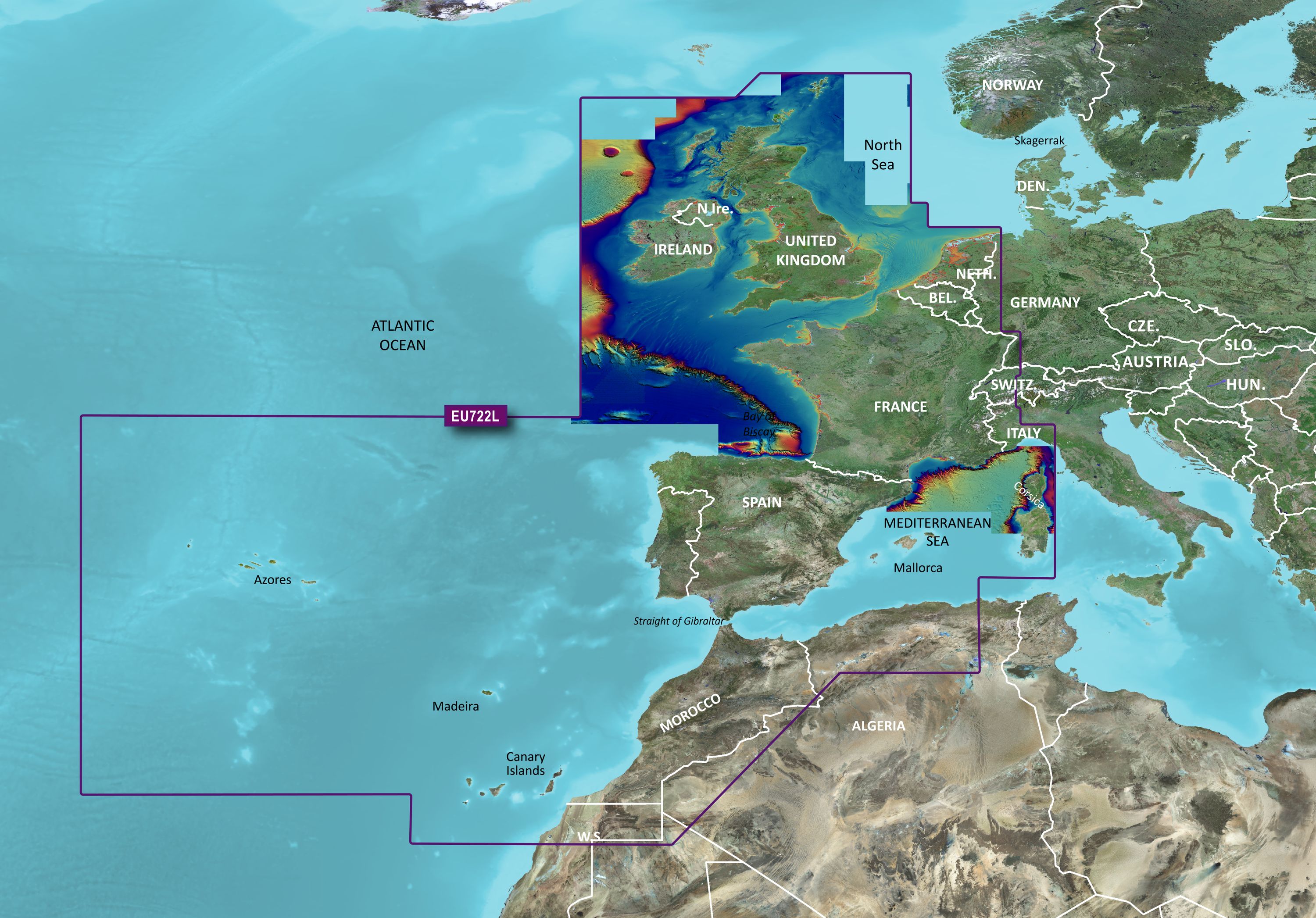 Garmin Bluechart G3 VEU722L Europe Atlantic Coast