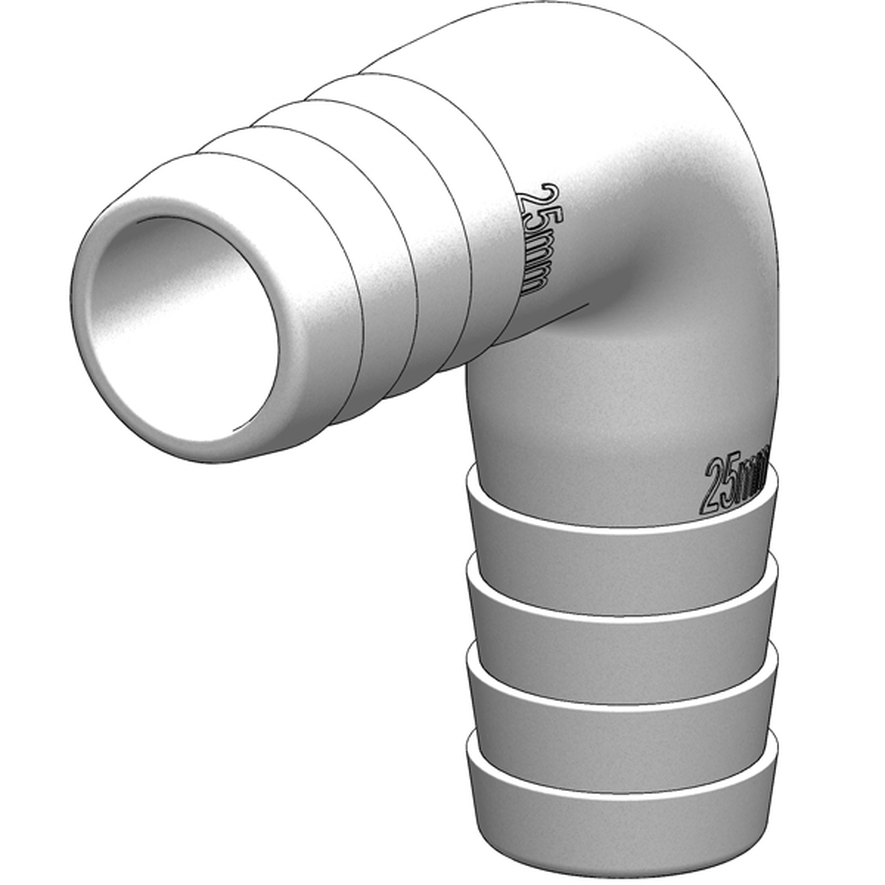 Trudesign Vinkelstykke 90° Hvid