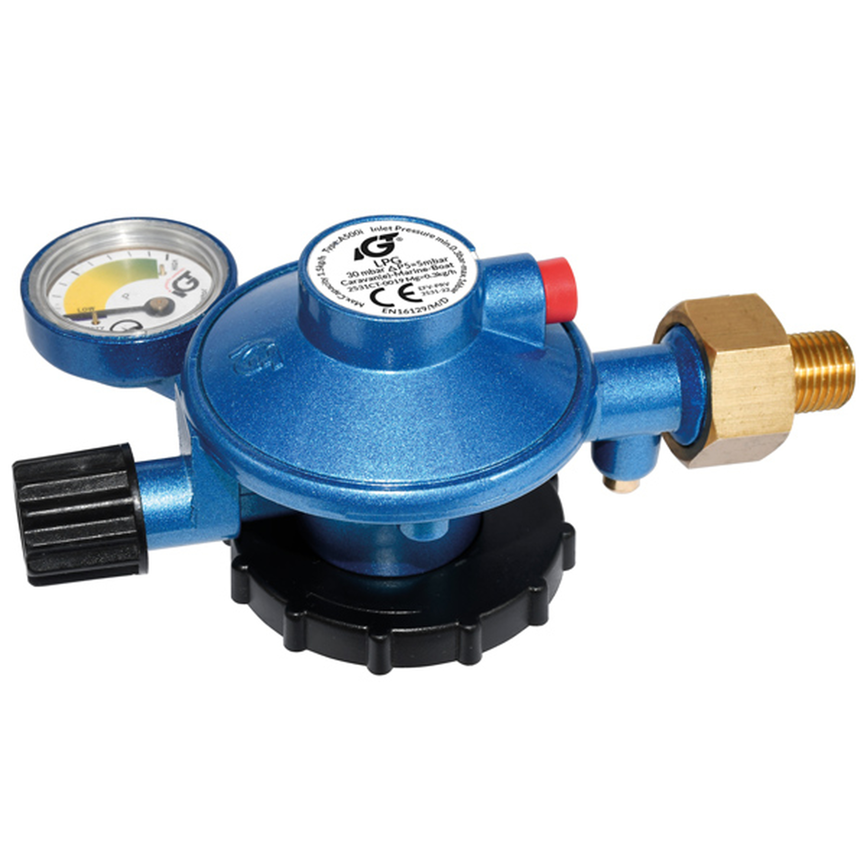Gasregulator til 2 kg gasflasker tilslutning: M14 ud 1/4V
